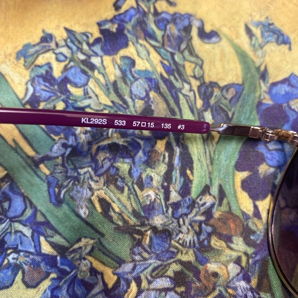 Karl Lagerfeld 292s aviator sunglasses w/ Van Gogh iris case & cloth- light use main image 7